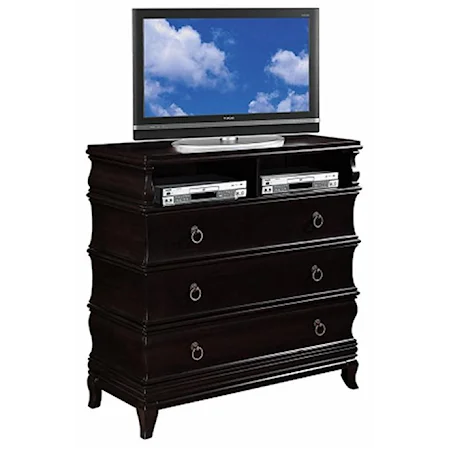 Transitional Media Chest with Drawers